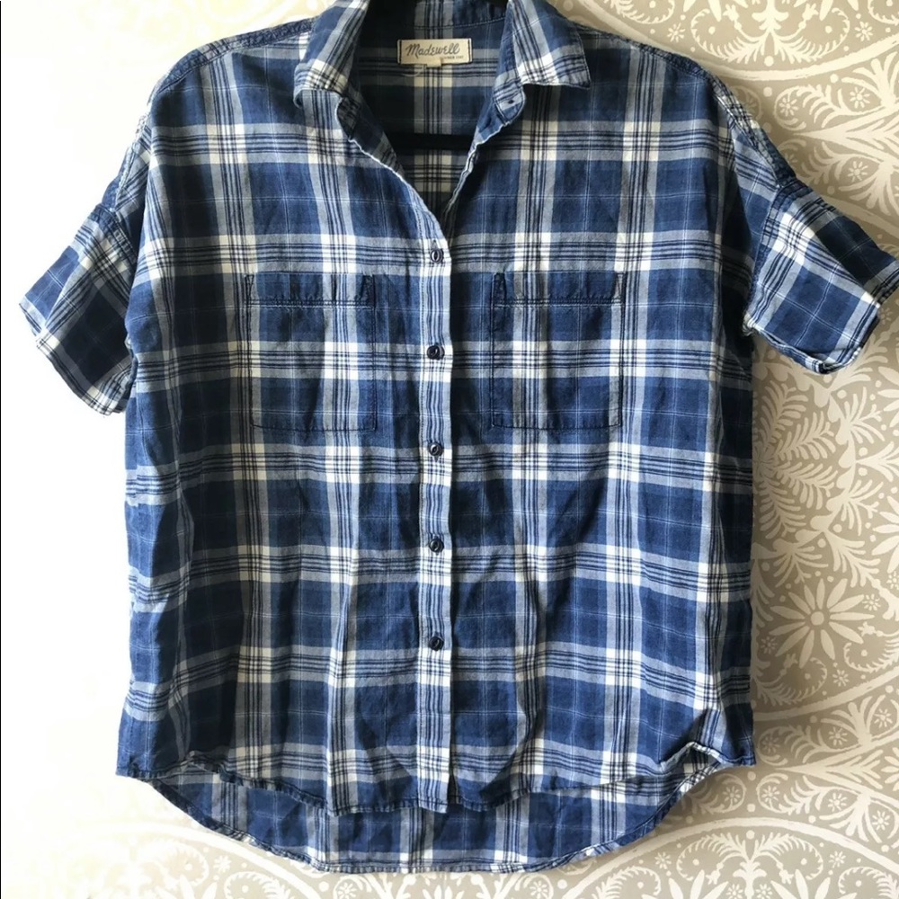 Madewell Courier Plaid Blouse Shirt